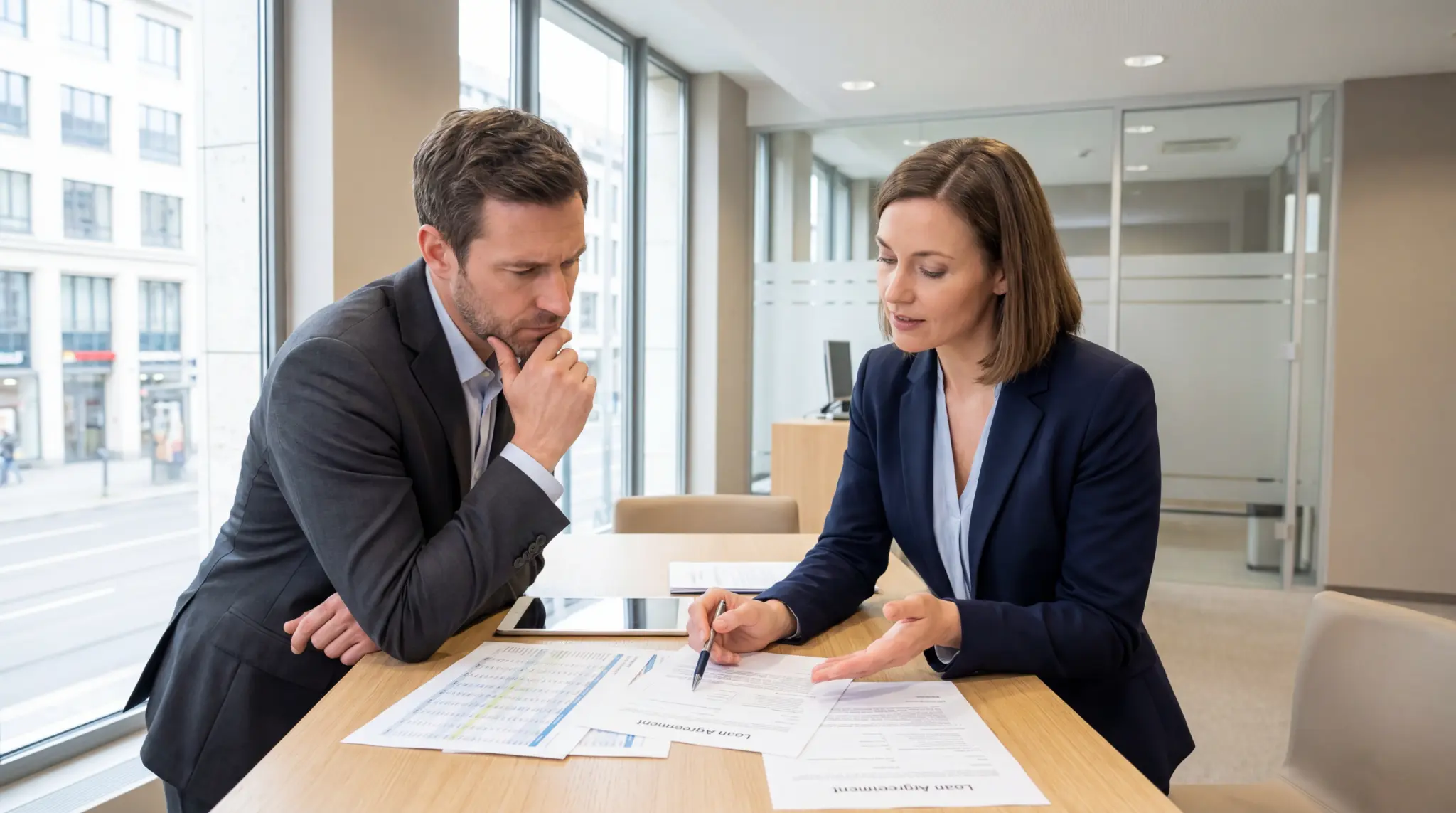 Conseiller ISM expliquant un contrat